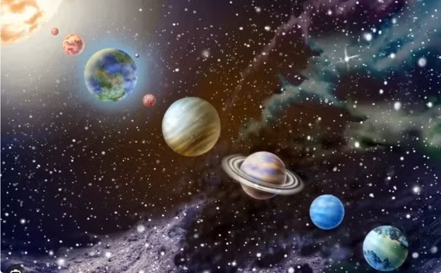 Hành tinh này vừa ở gần Trái đất vài tuần trước, khiến nó có vẻ lớn hơn bình thường. Hai hành tinh khác ở quá xa để nhìn nếu không dùng ống nhòm hoặc kính viễn vọng.