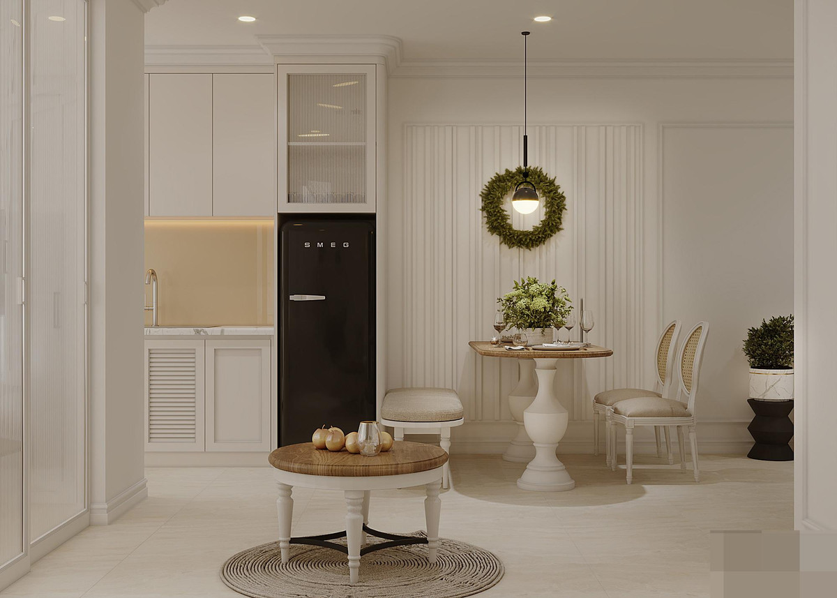 Khong gian tan co dien trong can ho nho, ai cung thang thot vi dep-Hinh-2