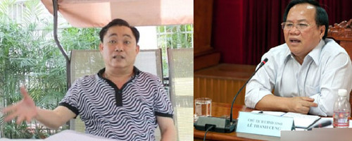 Ông Huỳnh Uy Dũng (trái) và ông Lê Thanh Cung (phải).