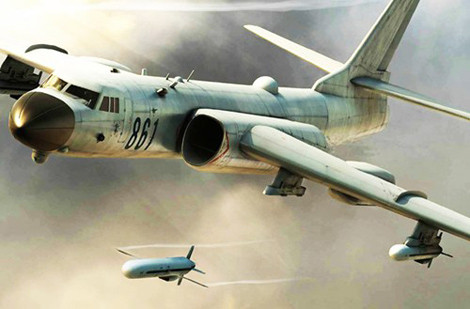 Hình ảnh minh họa H-6K phóng tên lửa hành trình CJ-10.