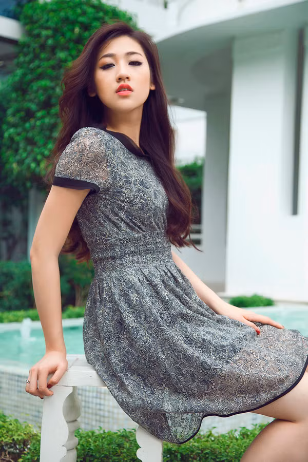 Khuôn mặt xinh xắn phảng phất vẻ đẹp của gái Hàn