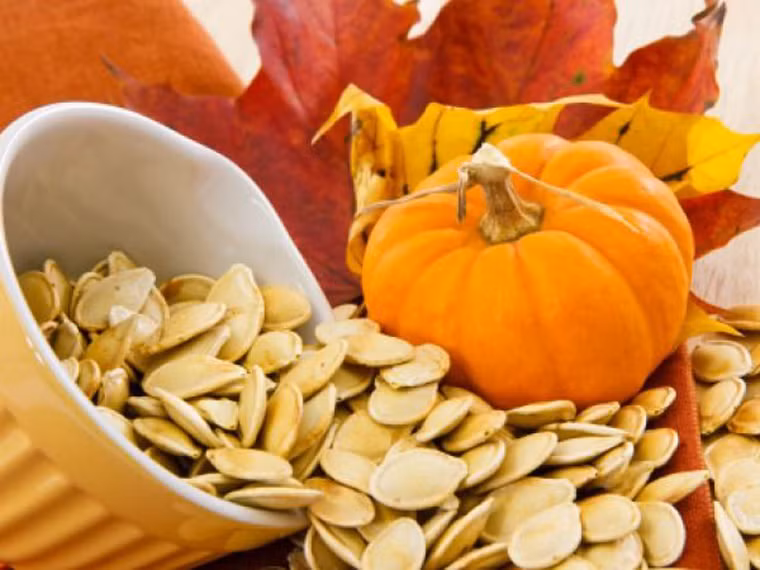 Hạt bí ngô. Không chỉ là đồ ăn vặt được yêu thích, hạt bí ngô còn có tác dụng tăng cường hệ miễn dịch cũng như phòng ngừa các bệnh ung thư nhờ chất chống oxy hóa carotenoid, axit béo omega – 3 và kẽm dồi dào.