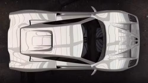 Nhìn từ trên xuống, chiếc xe chẳng khác nào một con "quái vật" dũng mãnh đang lướt vào không gian với tốc độ nhanh như cắt.