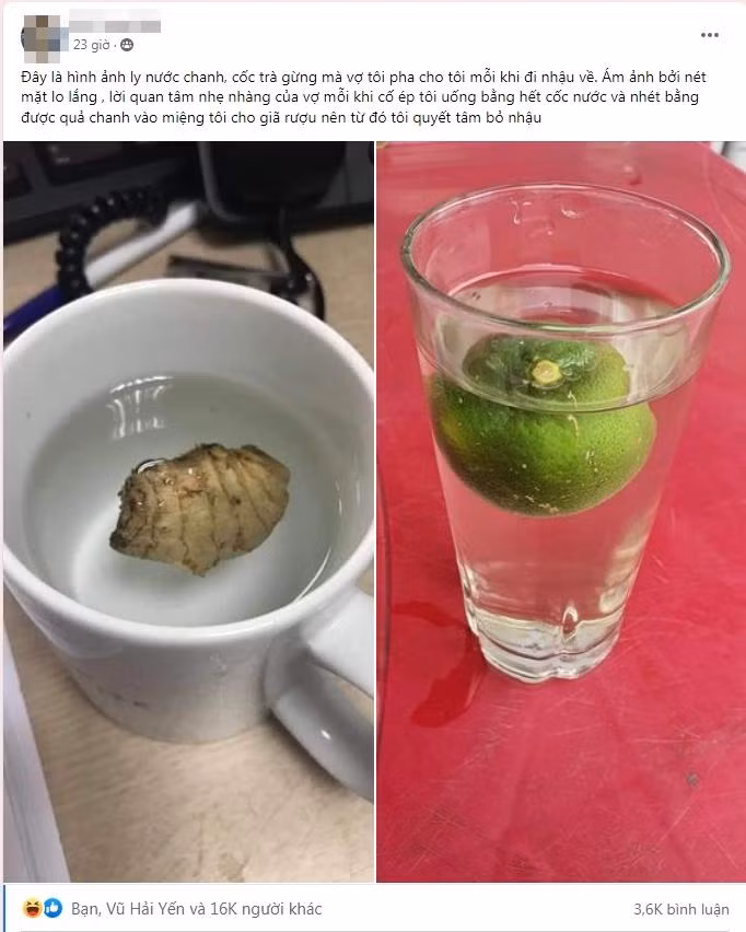 Nhin vo buon tay pha coc chanh gung, chong xin the bo nhau nhet