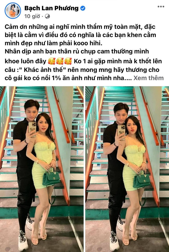 Bị chê mặt như "tam giác ngược" bạn gái Huỳnh Anh lên tiếng Bi che mat nhu