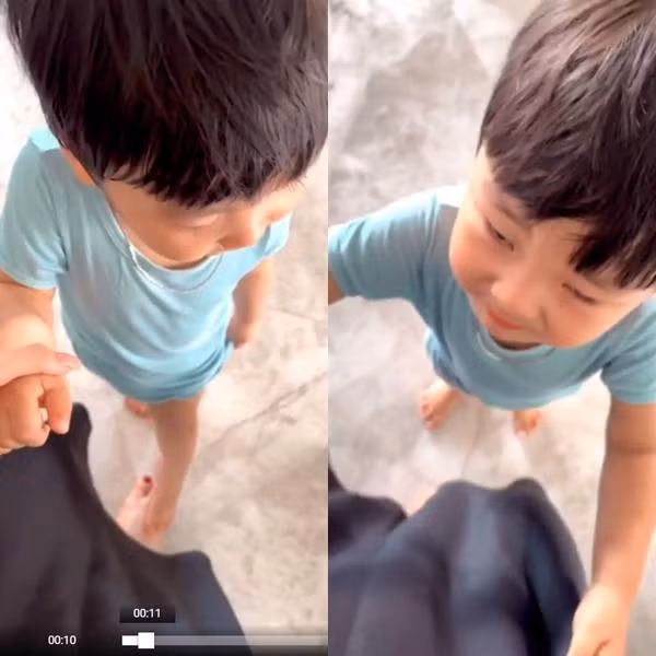 Quý tử Hòa Minzy khóc níu chân mẹ, dân mạng tràn vào xót xa - Hình 3 Quy tu Hoa Minzy khoc niu chan me, dan mang tran vao xot xa-Hinh-3