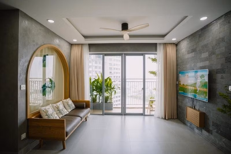 Can ho Japandi mau xi-mang, dua khong gian thien vao cuoc song thuong ngay