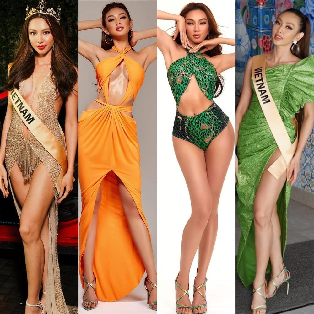 Ngay từ đêm tiệc gặp gỡ các thí sinh trong ngày đầu tiên, Thùy Tiên chơi trội với thiết kế hở hiểm hóc khoe vòng 1 táo bạo làm gợi nhớ đến đầm Ngọc Trinh dự thảm đỏ Cannes. Thời điểm này, Tiên nhận không ít chỉ trích từ dân mạng vì lựa chiếc đầm không phù hợp cuộc thi nhan sắc. Sau đó, 9X vẫn tiếp tục trung thành với loạt váy cắt xẻ tứ tung khai thác triệt để body.