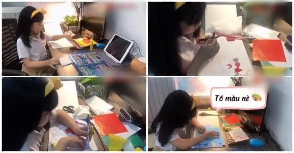 Vì tình hình bệnh nên con gái cố ca sĩ Mai Phương phải học online tại nhà. Tuy nhiên, nhóc tỳ vẫn tự giác trong việc học khiến người hâm mộ xuýt xoa khen ngợi.