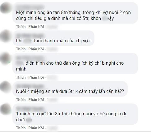 Than tho vo tieu gi het 5 trieu/thang, chong bi 