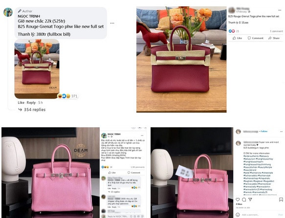 Ngọc Trinh "chôm" luôn ảnh sản phẩm một seller chuyên bán túi Hermes...
