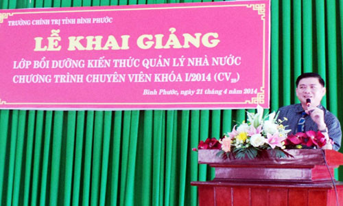 Phó giám đốc Sở Nội vụ tỉnh Bình Phước, ông Phạm Thành Chung. (ảnh trường Chính trị tỉnh Bình Phước).