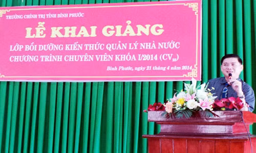 Phó giám đốc Sở Nội vụ tỉnh Bình Phước, ông Phạm Thành Chung. (ảnh trường Chính trị tỉnh Bình Phước).