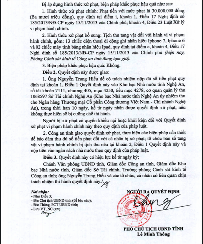 Cua hanh kinh doanh dien thoai ban iPhone, iPad lau bi phat 30 trieu