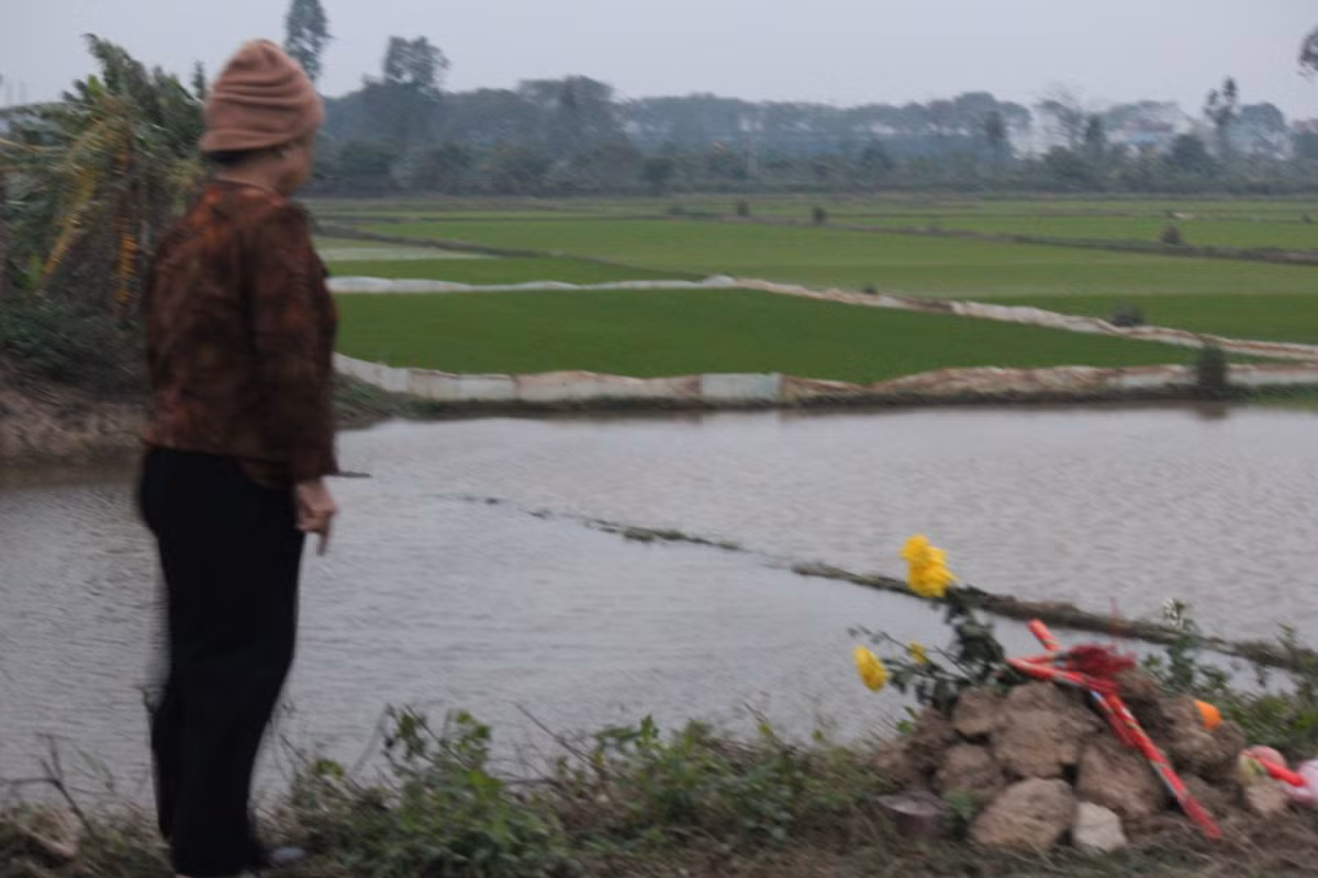 Thửa ruộng nơi phát hiện xác nạn nhân