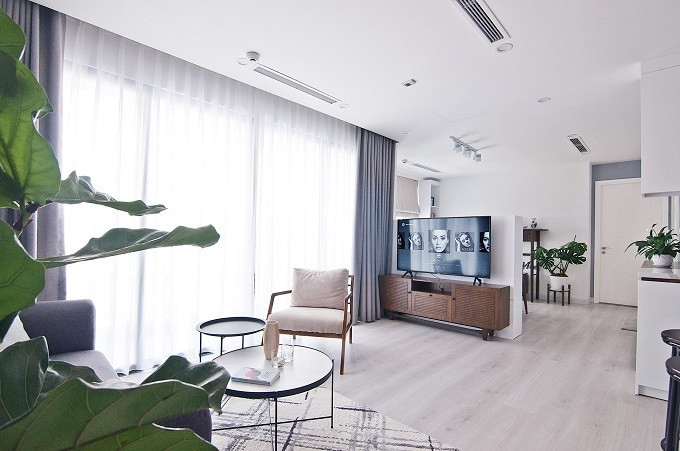 Kham pha can ho 91m2 phong cach Bac Au, don gian van day me hoac-Hinh-2