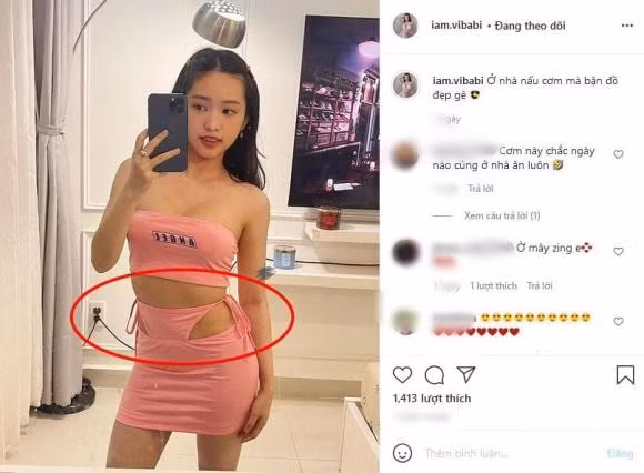 Hot girl Thuy Vi mac vay gia noi y tam giac nhung trong kem sang-Hinh-2