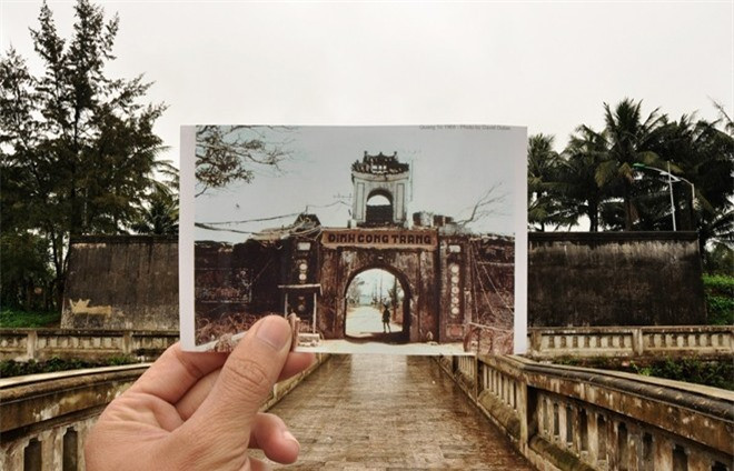 Ảnh chụp thành cổ Quảng Trị năm 1968 và hiện trạng di sản ngày nay.