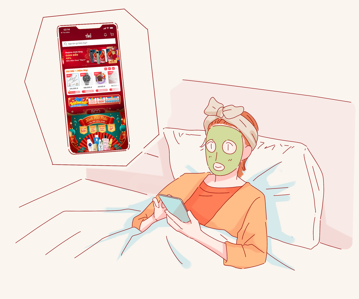  Dưỡng da chuyên sâu: Tết đến trang điểm suốt ngày, tối phải dưỡng da thật kỹ cho đỡ khô. Vậy là con gái lại phải đầu tư thêm kem dưỡng, nước hoa hồng, xịt khoáng… Nhưng dưỡng da không thể mua bừa, phải chọn những thương hiệu có tiếng nước ngoài thì mới đảm bảo. Lúc này, các sàn thương mại điện tử với ưu đãi đến 50% cùng những combo dưỡng da mua 1 tặng 1 như Tiki trở thành lựa chọn lý tưởng, giúp các nàng tiết kiệm được một khoản kha khá.