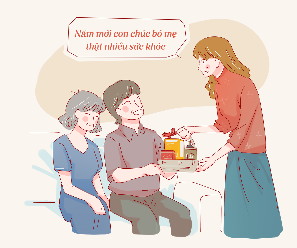  Quà biếu: So về độ khéo léo thì phái đẹp chắc chắn hơn đứt cánh mày râu. Không chỉ tiêu tiền để thỏa mãn nhu cầu cá nhân, các chị em thường tranh thủ dịp Tết để mua sắm những giỏ quà xinh xắn biếu tặng gia đình, đồng nghiệp hay sếp để bày tỏ tình cảm. Tiền cũng theo đó mà “bay” đi đáng kể. 