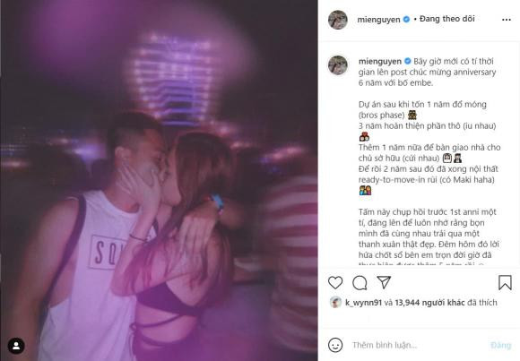 Hot girl Mie Nguyen noi loi ngot ngao voi chong nhan ki niem 6 nam