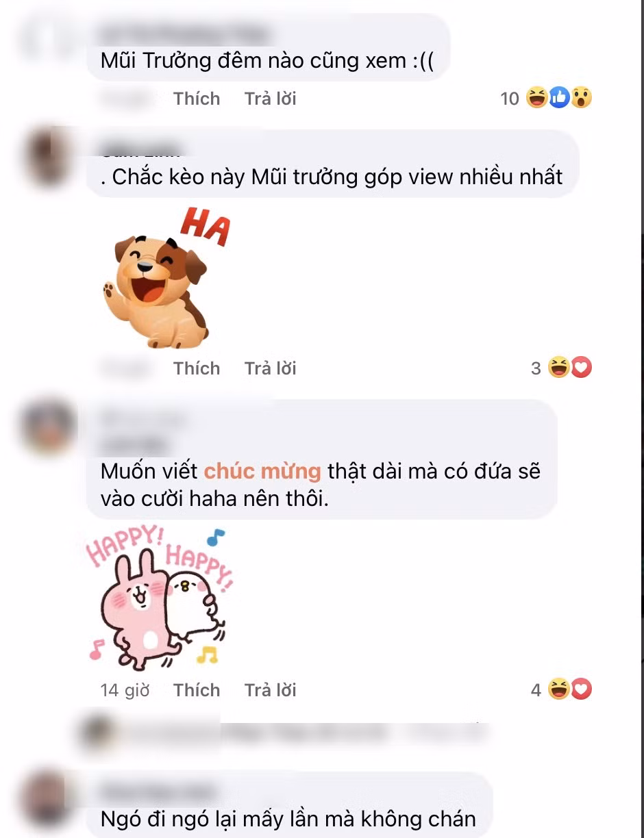  Nhiều bình luận "trêu" Hậu Hoàng và Mũi trưởng Long. (Ảnh chụp màn hình)