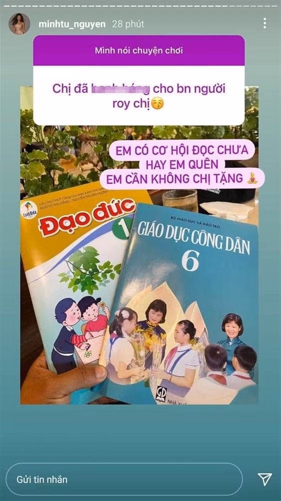 Khi bi hoi chuyen nhay cam Minh Tu dap tra cuc gat