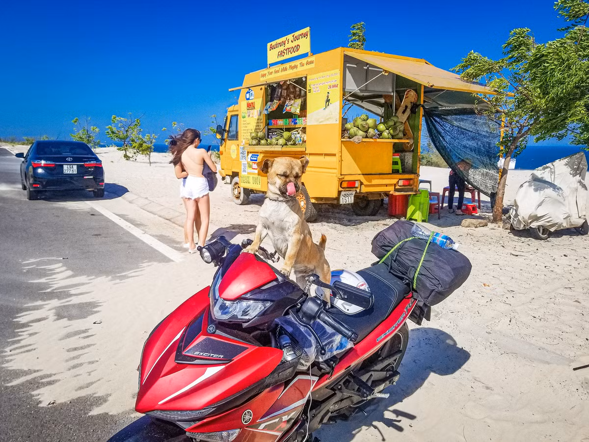 Chu dua cho cung di phuot xuyen Viet bang xe may-Hinh-3