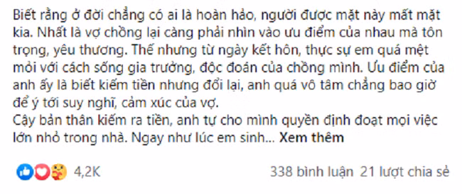 Duoi vo ve ngoai de bo me de day cach lam dau va cai ket