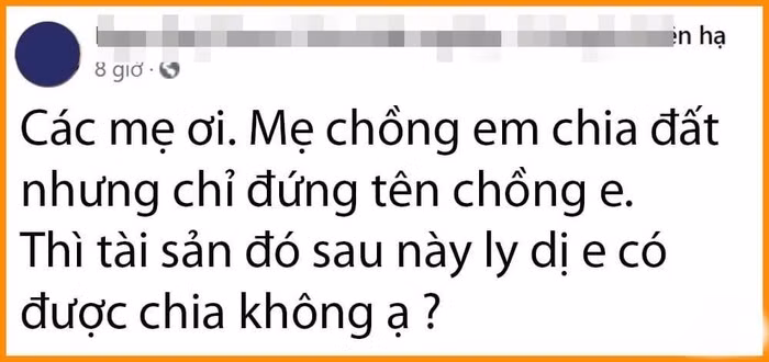 Nang dau thac mac dat chong duoc me cho lieu co duoc huong khi ly hon