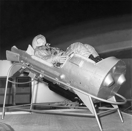 Chiếc ghế của phi hành gia tàu vũ trụ “Vostok” (Phương Đông). Ảnh: Aleksandr Mokletsov/Sputnik.