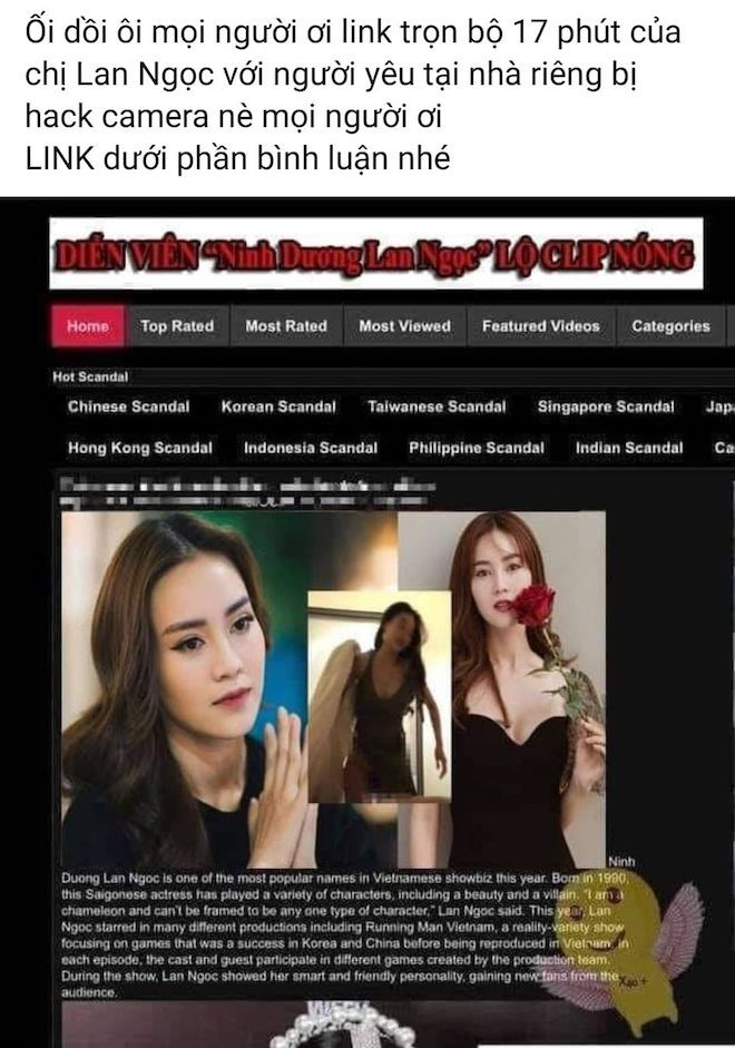 Cận thận mất tài khoản Facebook vì clip 17 phút của Lan Ngọc Can than mat tai khoan Facebook vi clip 17 phut cua Lan Ngoc