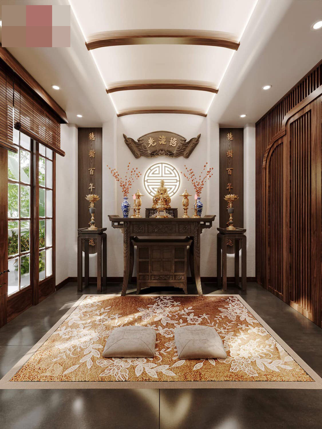 Khoảng không gian thờ tự thanh tịnh.