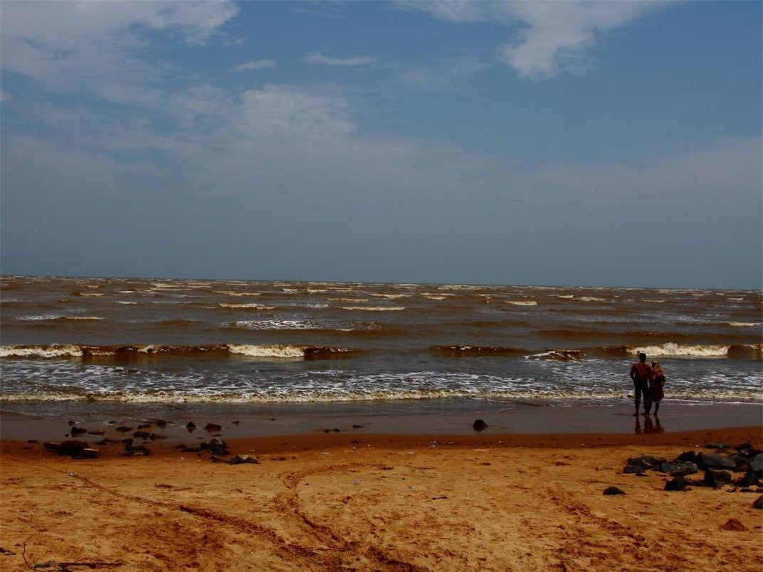  Bãi biển Chandipur, Chandipur, Ấn Độ.Khi thủy triều lên cao, bãi biển Chandipur cũng giống như bất cứ bãi biển nào nhưng khi thủy triều xuống thấp, nước rút tới tận 5 km, du khách có thể thấy đáy biển và ra đó để xem những loài thân mềm độc đáo, gỗ trôi dạt, cua biển và những loài khác mà không thể thấy trên bãi biển.
