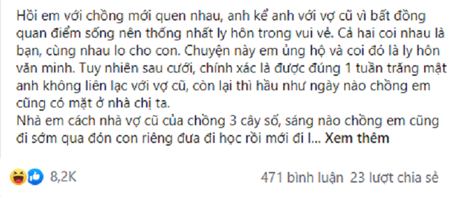 Nửa đêm vợ cũ gọi, chồng tôi liền bật dậy định sang ngay Nua dem vo cu goi, chong toi lien bat day dinh sang ngay