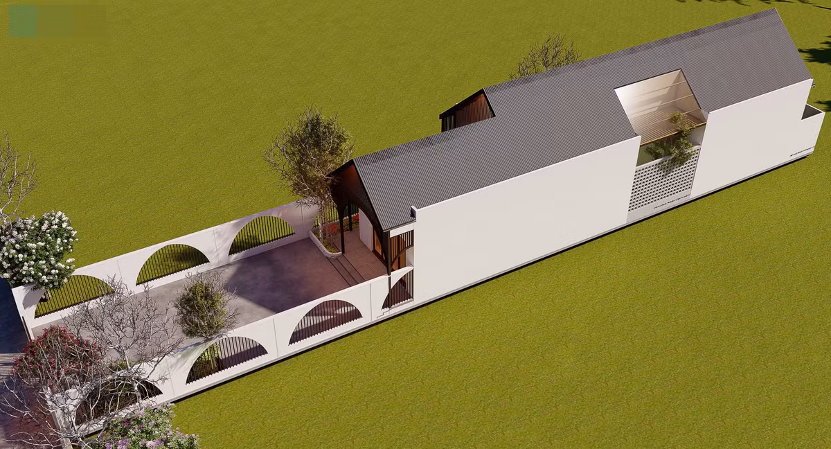 br/> Đa số những mẫu nhà vườn đều có diện tích rộng nên việc lựa chọn kích thước cũng như diện tích không gian nhà phụ thuộc vào nhu cầu của gia chủ. Công trình trong ảnh được bố trí cả vườn mini ở khu vực trung tâm, lấy không khí và ánh sáng cho nhà phía trong.