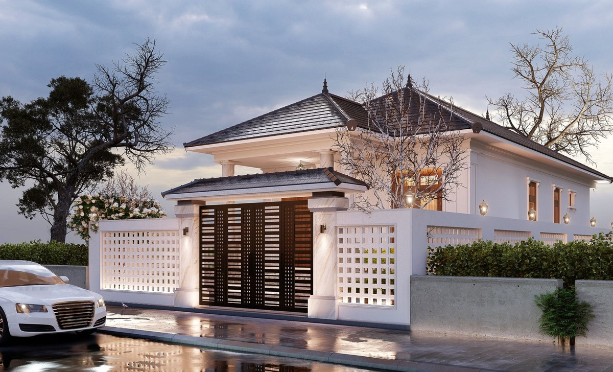 Nhà mái Nhật rất phù hợp với chiều cao 1 tầng, tối ưu gần gũi với thiên nhiên, cây cỏ. 