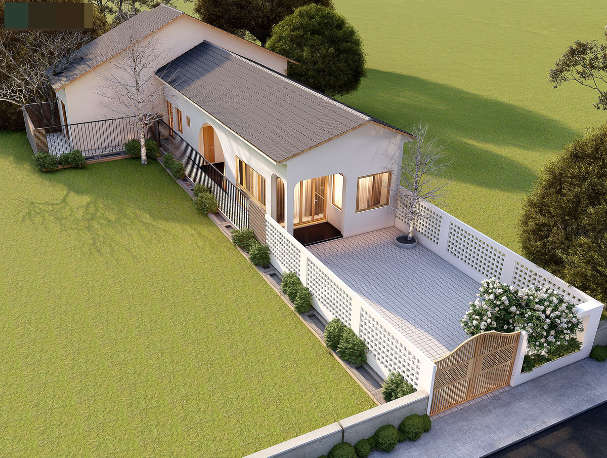 Mái Nhật có độ dốc nhỏ nên được gọi là mái lùn. Nhà mái này có thể mở ra nhiều hướng khác nhau hoặc thiết kế theo kiểu giật cấp tạo các lớp xếp chồng lên nhau.