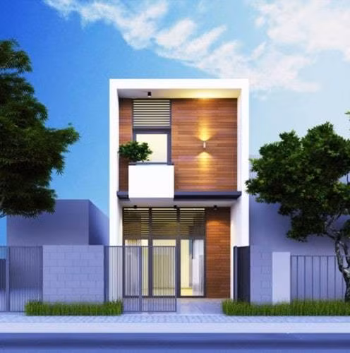 Mẫu thiết kế này cũng thiên về sự đơn giản. Sự kết hợp giữa những màu sắc tối giản giúp căn nhà hài hòa, nền nã