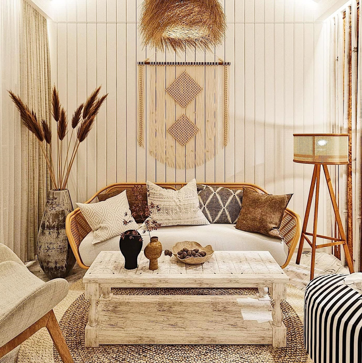 Cầu thang treo lơ lửng trong ngôi nhà mái vòm ở Đồng Nai ảnh 11