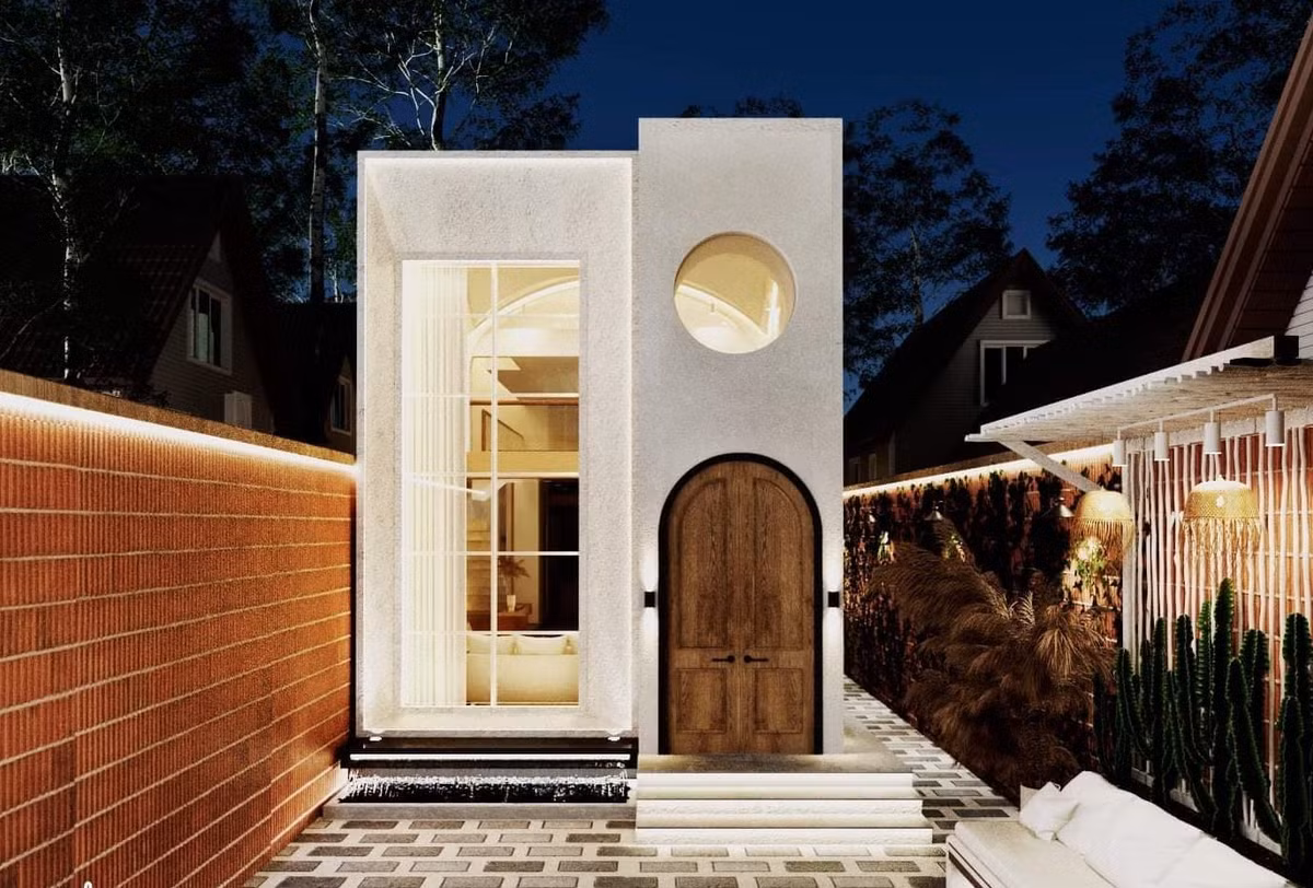 Cầu thang treo lơ lửng trong ngôi nhà mái vòm ở Đồng Nai ảnh 1