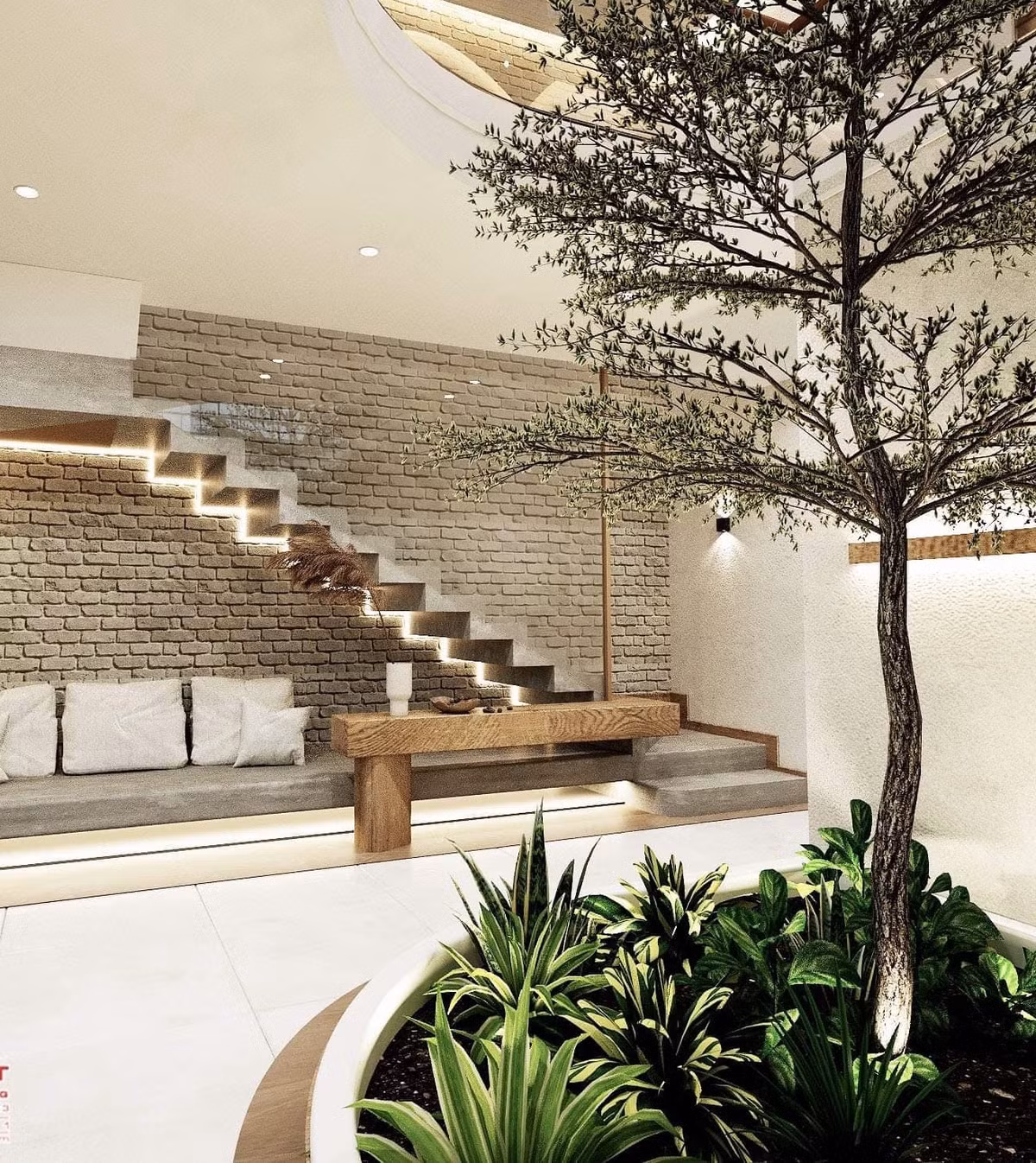 Cầu thang treo lơ lửng trong ngôi nhà mái vòm ở Đồng Nai ảnh 4