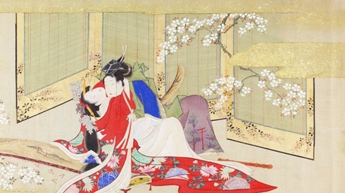 Không viết thành sách hay sử dụng y thuật, người Nhật Bản cũng thể hiện sự hiểu biết về tình d.ục của mình qua thể loại tranh Shunga (xuân họa). Tranh Shunga thường được khắc lên bản gỗ và có xu hướng phô bày các cơ quan sinh d.ục to, khỏe do chịu ảnh hưởng từ phong cách phóng đại của Chu Phòng, một danh gia xuân họa thời nhà Đường.
