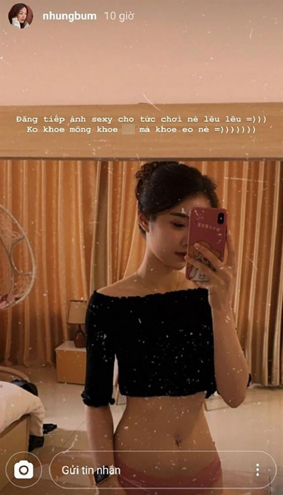ị antifan vào tận inbox nhắn tin khiếm nhã, ném đá phong cách "hở ngực hở thân", gái xinh đã tỉnh bơ đăng tiếp bức ảnh diện áo croptop khoe eo thon với dòng chú thích: "Đăng tiếp ảnh sexy cho tức chơi nè..."