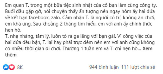 Bị bạn trai nói "đào mỏ" chỉ vì được mời ăn 3 lần mà chưa đáp lễ Bi ban trai noi