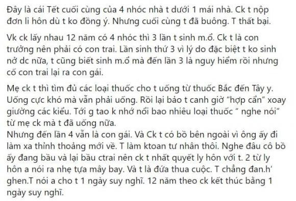 De 4 co con gai, van bi chong ly hon vi nhan tinh da co bau