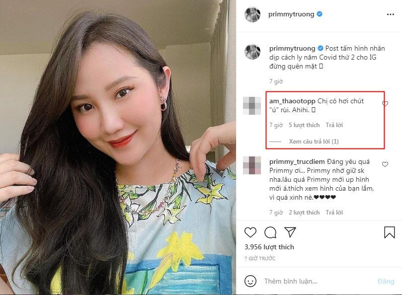 Khoe nhan sac bau bi, Primmy Truong bi soi chinh anh qua da