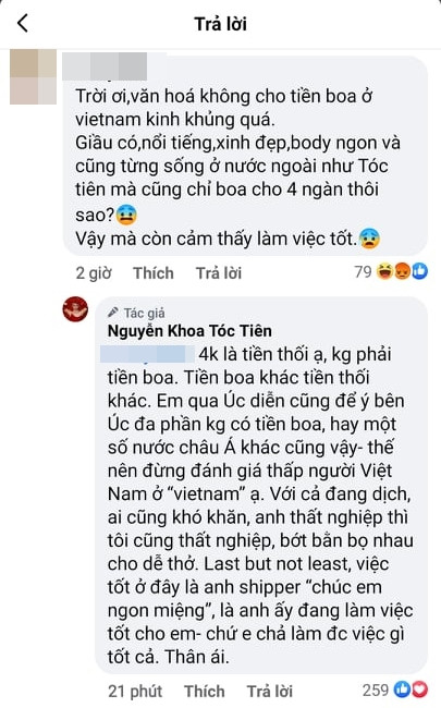 Toc Tien phan ung khi bi mia mai 