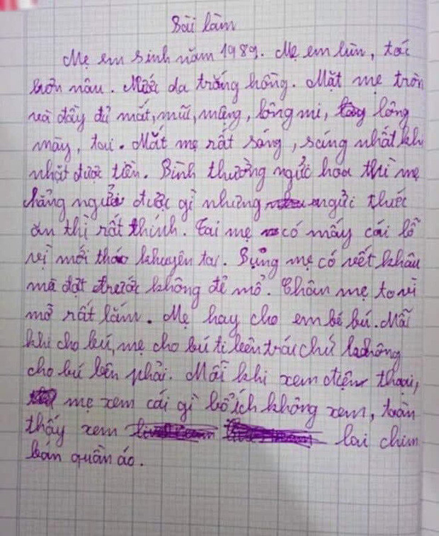 Cuoi moi mieng voi bai van ta me cua nhoc tieu hoc