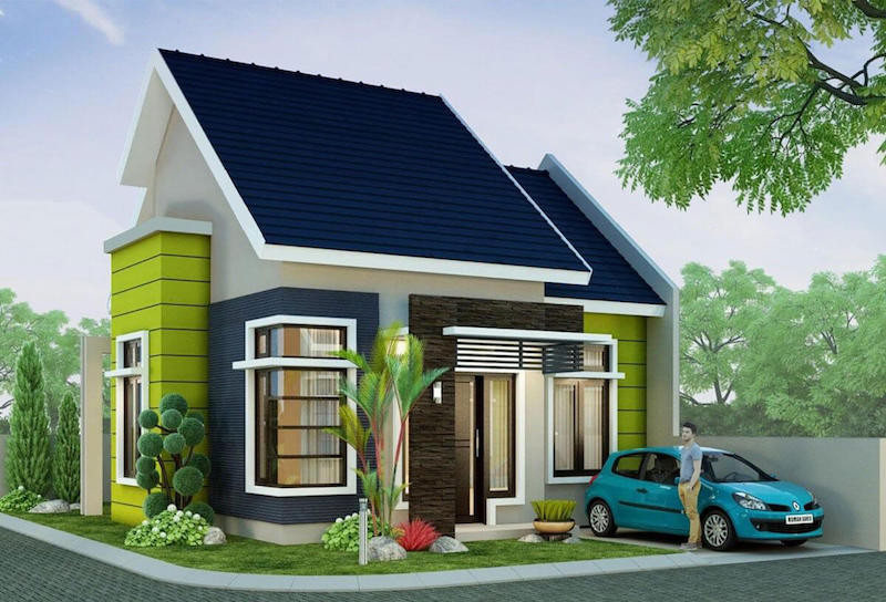 br/> Ngôi nhà mái thái này có phong cách thiết kế trẻ trung với sự kết hợp của 3 gam màu chủ đạo là xanh, xám, trắng. Diện tích hạn hẹp nhưng căn nhà vẫn có cây cối bao bọc xung quanh và một khoảnh vườn nhỏ ở mặt sau